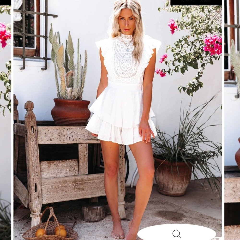 White Wedding Option Romper Vici